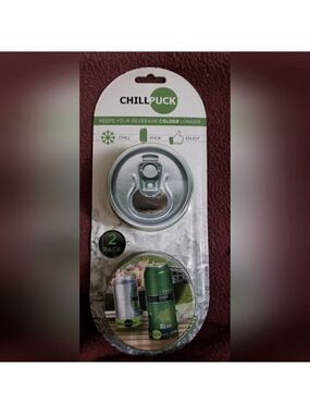 Chill Puck Can Cooler 2 Pack For Soda Beer New In Original Package